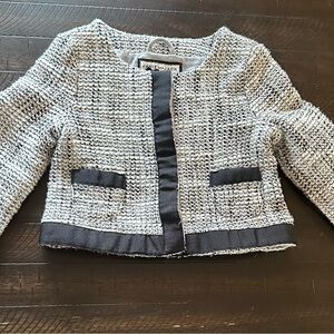 Janie And Jack Black & White Tweed Formal Button Jacket Girls Size 2T